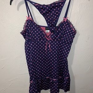 SWEET blue and pink polka dot lingerie!